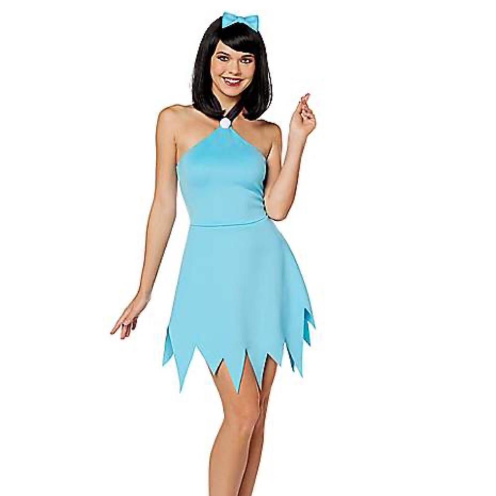 Betty Rubble  Women’s small (4-6) the Flintstones Blue Dress Hat Halloween